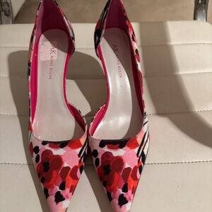 Anne Klein Pink and Red Floral Heels